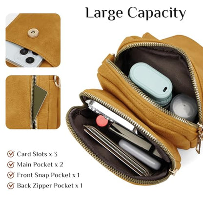 Fashion Small Crossbody Bags for Women Trendy Designer Cell Phone Purses | Adjustable Straps,with Card Holder,Detachable Wristlet Strap,small Cross Body Bag for Woman,Mini Bags,Travel Purse,Work,Gym - color: Yellow