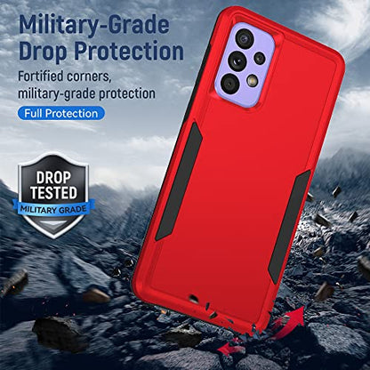 for Samsung A53 5G Case, Galaxy A53 5G Case with Screen Protector,Full Body Protection Durable Rubber Cover Phone Case for Samsung Galaxy A53 5G,Red - color: 2 Red