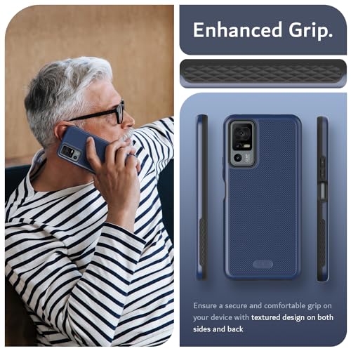 TUDIA MergeGrip for Jitterbug Smart 4 Case T608G, [Military Grade Drop Tested] Shockproof Protection Slim Rugged Dual Layer Heavy Duty Phone Cases for Senior - Indigo Blue - color: Indigo Blue