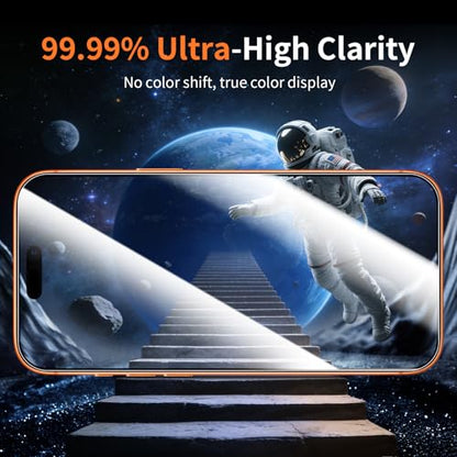 Flexible Screen Protector for iPhone 17/17 Pro, Easy to Install, Ultra-Thin & Invisible, 9H+ Hardness Explosion-Proof, Oleophobic Coating
