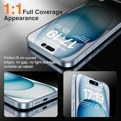 EZ-GLAZ-4+2 Pack for iPhone 15 Plus Privacy Screen Protector (6.7") - size: iPhone 15 Plus