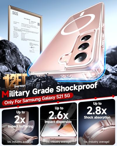 LeYi for Galaxy S21 Phone Case: [Mag-Safe Fit] with Raised Camera Guard, Matte Translucent Slim Translucent Soft-Touch Protective para Samsung S21 5G Case, Clear - color: Clear, size: Galaxy S21 (6.2 Inch)