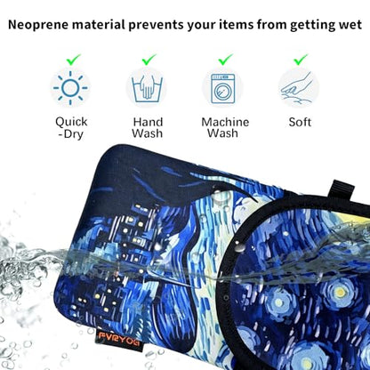 Neoprene Phone Sleeve Pouch Case Bag for Men Women w/Crossbody Strap/Neck Lanyard for iPhone 17/16/15/14 Pro Max, Samsung S25，Pixel 10 - color: Starry Night Cell Phone Sleeves