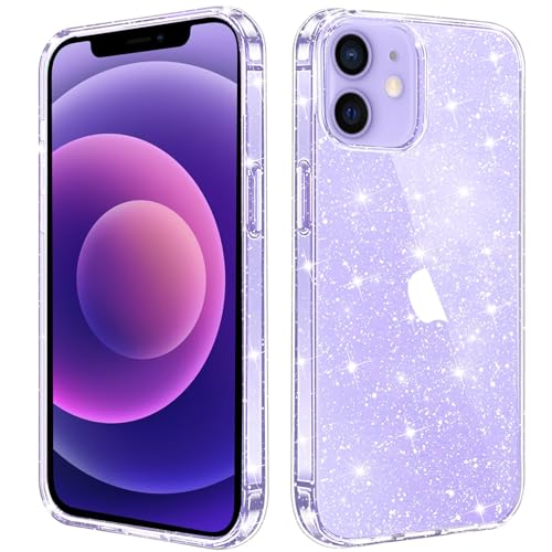 JJGoo Compatible with iPhone 12 Mini Case, Bling Sparkle Soft TPU Anti-Scratch Shockproof Protective Phone Bumper, Women Girls Cute Slim Phone Case, Clear Glitter - color: Clear Glitter