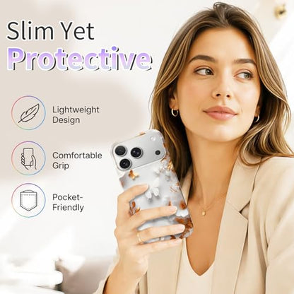 Case Compatible with iPhone 17 Pro Max, 2025 Anti-Yellow Ultra Transparent Soft TPU Phone Case, Shockproof Anti-Slip Slim Lightweight Full Coverage Protective (Flowers 2) - color: Flowers 2