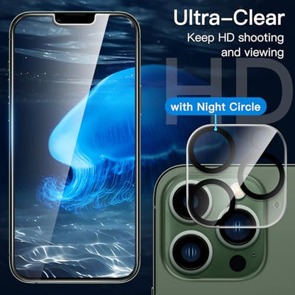 JETech Screen Protector for iPhone 13 Pro Max, 2+2 Pack - size: iPhone 13 Pro Max