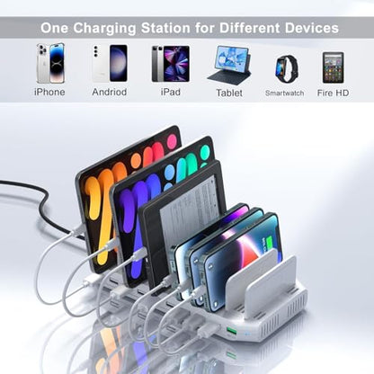 SUIDEK 10 Ports Multiple Device USB Fast Charging Station with QC 3.0 Port