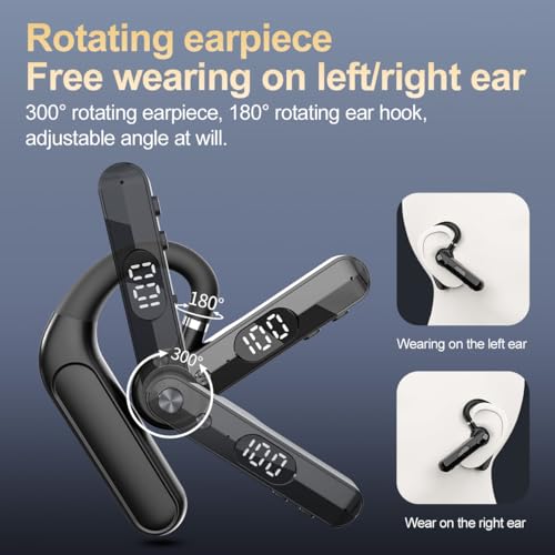 Bluetooth Headset, Dual Mic Noise Cancelling, 48H Talk Time, Clear Calls