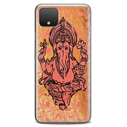 TPU Case Compatible for Google Pixel 9 8 Pro 7a 6a 5a XL 4a 5G 2 XL 3 XL 3a Hilarious Lotus Black Ganesha Indian Slim fit Hinduism Soft Design Clear Cute Elephant Flexible Silicone Print - color: Ganesha Print