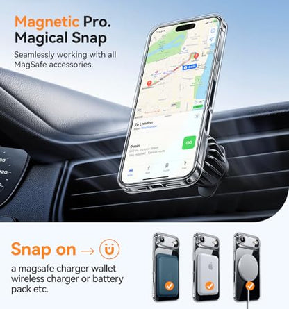 CANSHN Magnetic Compatible with iPhone Air Case(6.5 Inch), Upgraded [Full Camera Protection] [Compatible with Magsafe] Non-Yellowing Shockproof Bumper Phone Cover for iPhone 17 Air Case,Clear - color: Clear, size: iPhone Air (6.9 Inch,1 Lens)