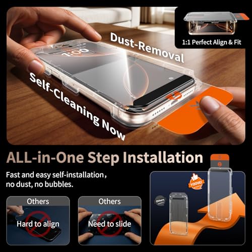 2 Pack 9H+ Tempered Glass Screen Protector for iPhone 16 Pro Max, Military-Grade Shatterproof with Full Edge Coverage & Easy Bubble-Free Installation - size: for iPhone 16 Pro Max