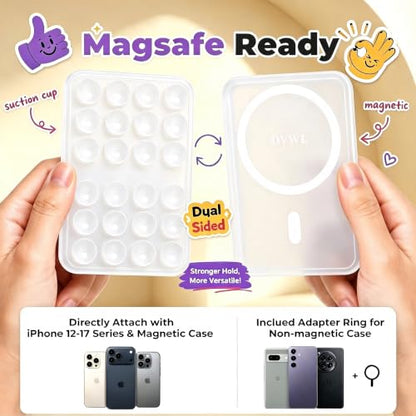 2027 Upgraded Magnetic Suction Sticky Phone Grip for Magsafe, Transparent - color: Transparent