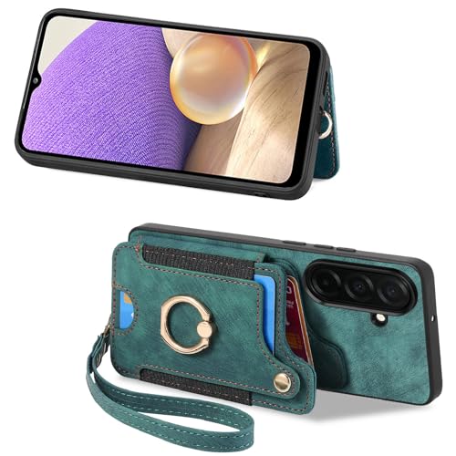 for Samsung Galaxy S26 Plus Case Wallet with Card Slots Green | PU Leather Flip Folio Cover,RFID Blocking Ring Holder,Kickstand,Wrist Strap,Shockproof,Magnetic Protective,Women Men Girls - color: Green, size: Galaxy S26 Plus 6.7 Inch