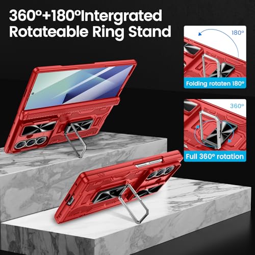 VEGO for Galaxy Z Fold 7 Case with Belt Clip Holster - color: A-Red, size: Galaxy Z Fold 7