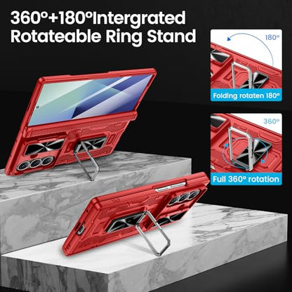 VEGO for Galaxy Z Fold 7 Case with Belt Clip Holster - color: A-Red, size: Galaxy Z Fold 7