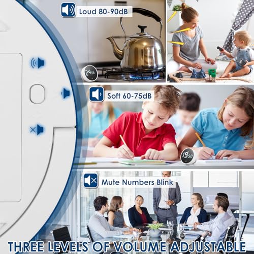 Digital Timer Magnetic Timer 200 Minute Countdown Count Up Battery Powered Magnetic Digital Upright Desk with Hidden Stand for Cooking Baking