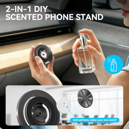 MagSafe Magnetic Phone Ring Holder Grip for Mag Car Mount, Black - color: Black