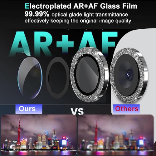 Zeking (2 Set for Samsung Galaxy Tab S10 FE/Tab S10 FE Plus Camera Lens Protector, Scratch-Resistant HD Clarity 9H Tempered Glass with Aluminum Edging, Individual Metal Lens Cover (Bling-Black) - color: GlitterBlack
