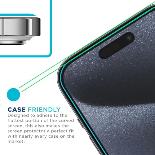 Tech Armor Screen Protector for iPhone 15 Pro Max, Ballistic Glass, 3-Pack - size: iPhone 15 Pro Max-6.7 Inch
