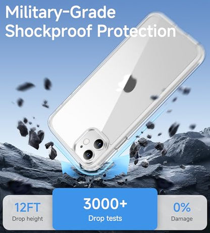 USLAI Case for iPhone 11, Anti-Yellowing, Crystal Clear Back, Shockproof & Military‑Grade Drop Protection - Transparent - color: Clear, size: iPhone 11