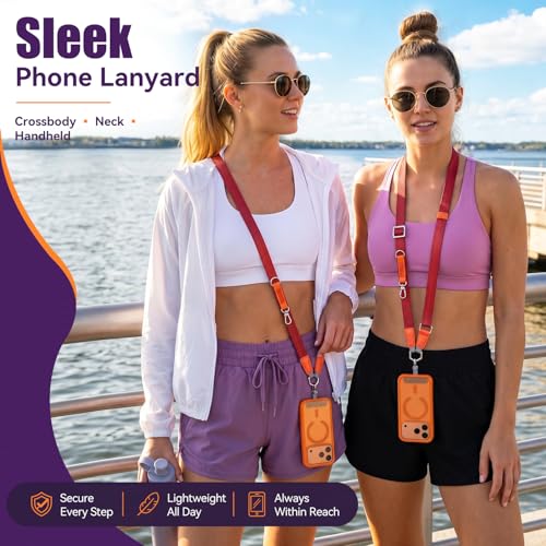 Phone Lanyard Crossbody,Adjustable Anti-Theft Neck Strap,Red - color: Red