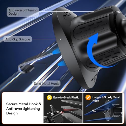 for MagSafe Car Mount,【22 N55 Super Magnets】 Magnetic Phone Holder for Car Air Vent, Cell Phone Mount Car Accessories Compatible with iPhone 17 16 15 14 13 12 Pro Max - color: Black