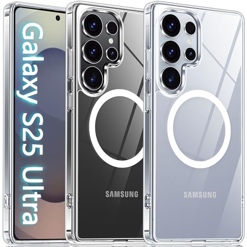 Oterkin Magnetic for Samsung Galaxy S25 Ultra Case Clear [Compatible with MagSafe][Anti-Yellowing][Built-in 4 Airbags][Military Grade Protection][Shockproof Slim] S25 Ultra Phone Case (Clear) - color: S25 Ultra-Clear, size: Galaxy S25 Ultra Case