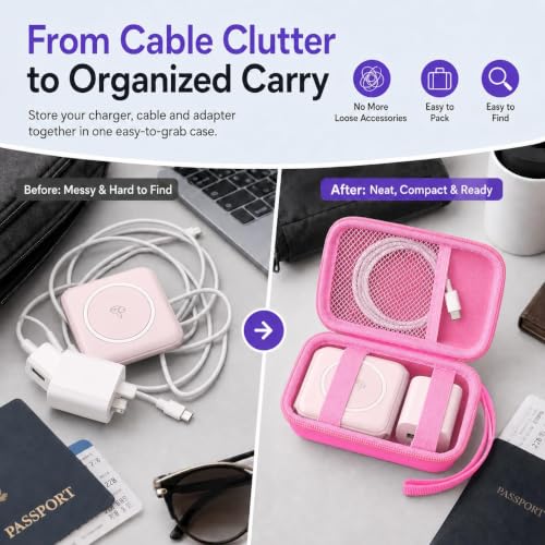 ANKHOH Travel Case for Iseyyox//for QUZUDN/for UCOMX 3in 1 Wireless Charger - color: Pink