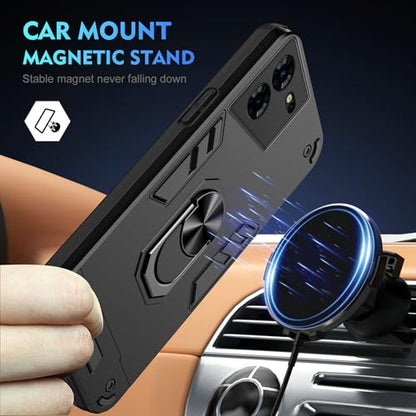 Compatible for Tecno Pova 5 Pro Case,Built-in Stand Shockproof and Drop-Proof Compatible with Tecno Pova 5 Pro 5G LH8n Phone Case Cover Black - color: HY-GZS-black, size: Tecno Pova 5 Pro 5G