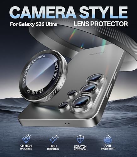 HelloDeere for Samsung Galaxy S26 Ultra Camera Lens Protector, Military-Grade 9H+ Tempered Glass with AR Optical Tech HD Anti-Glare Anti-Scratch Metal Individual Ring Easy Install Case Friendly,Silver - color: S26 Ultra (Silver)