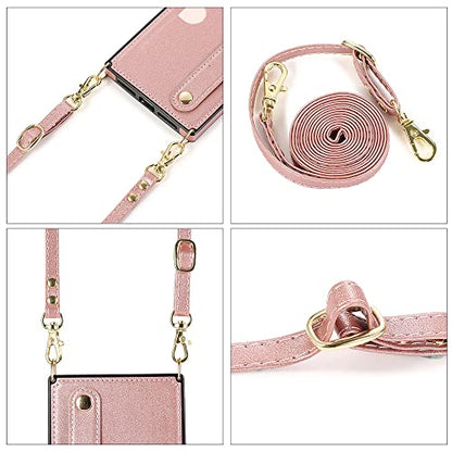 CCSmall for Samsung Galaxy S23 Crossbody Case w Card Holder KB Rose - color: Rose, size: Galaxy S23