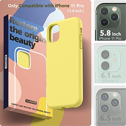 SURPHY Compatible with iPhone 11 Pro Max Case 6.5 inches, Thickened Liquid Silicone Phone Case (with Microfiber Lining) for iPhone 11 Pro Max 2019, Yellow - color: Yellow