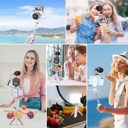 ULANZI Extension Pole Tripod Mini Selfie Stick Stand Handle Grip Vlogging - color: White