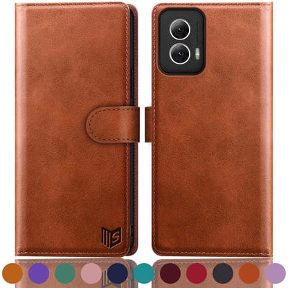 SUANPOT for Motorola Moto G Power 5G 2024 6.7" Wallet case with RFID Blocking Credit Card Holder,Flip Book PU Leather Protective Cover Women Men for Power 5G 2024 Phone case Light Brown - color: Light Brown