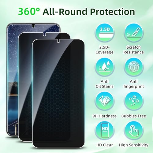 3+3 Privacy Screen Protector for Samsung Galaxy A15 5G Camera Protector