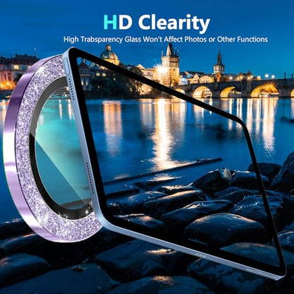 Zeking 2 Set for iPad Air 11 2026 Camera Lens Protector - color: Glitter Purple