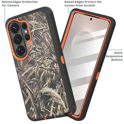 Compatible for Samsung S26 Ultra Rugged Case with Belt Clip Holster & Built-in Screen Protector, Heavy-Duty Full-Body Shockproof Cover, Military-Grade Protective Case (Camo) - color: Camo
