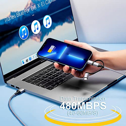 Multi Charging Cable [6ft 2Pack] 3 in 1 USB Charger Cable Nylon Braided
