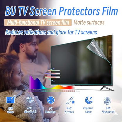 Anti Glare TV Screen Protector for 50 InchTV, Indoor Outdoor Anti Glare TV Film Blue Light Screen Frosted Film