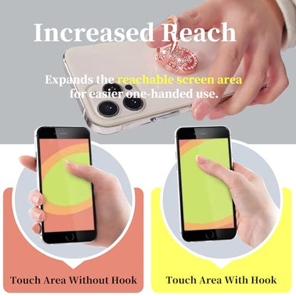2 Pack Phone Grip Holder Adhesive, 4-Leaf Clover with Bling Diamond Thin Smartphone Finger Grips Loop Handle Stand for the Back of iPhone - Gold, Rose Gold - color: Gold, Rose Gold
