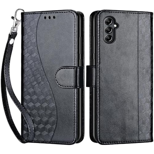 for Samsung Galaxy A14 5G Wallet case, Black | 3 Card Holders, Kickstand, Shockproof TPU Shell, PU Leather, Magnetic Closure, Protective Flip Folio Cover, Women - color: 3
