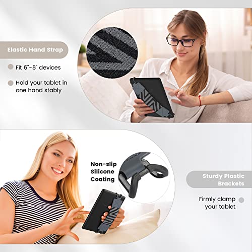 MoKo Security Hand-Strap for 6-8" Kindle eReaders Fire Tablets, Space Gray - color: 1-deep Gray, style: Patterned Strap