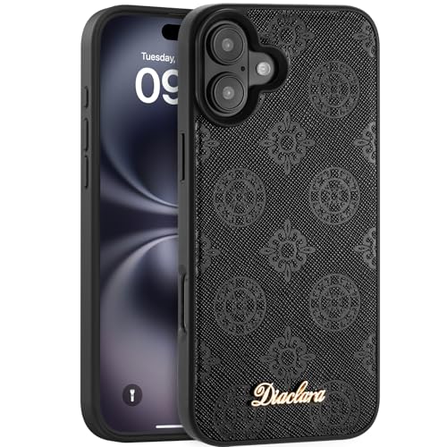 Diaclara Magnetic for iPhone 16 Plus Case 6.7'' [Compatible with All MagSafe Accessories] Cute Floral Print Protective Cover with Shockproof TPU – Stylish Design for Women Girls (Black) - color: Black, size: iPhone 16 Plus 6.7"