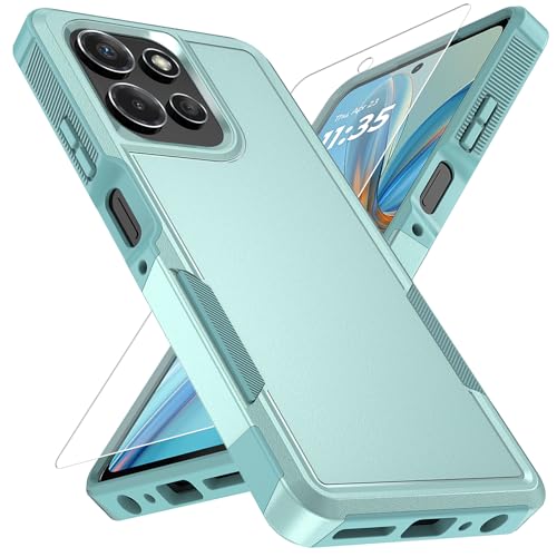 Vinve for Moto G Power 2025 Case with HD Screen Protector, Military-Grade Shockproof & Dual-Layer Protection, Anti-Slip Grip Design Phone Case, Green - color: Green