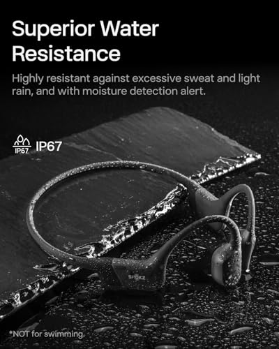SHOKZ OpenRun Mini Bone Conduction Open-Ear Bluetooth Headphones, Black - color: Black, size: Mini Size+Magnetic Charging