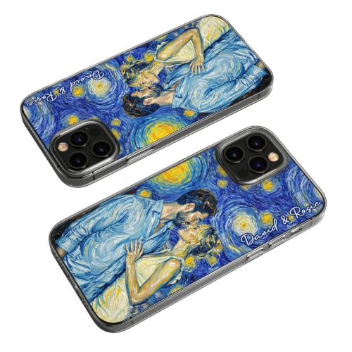 Custom Couple Photo Starry Night Art Matching Phone Case Anniversary Presents - Personalized Phone Case Custom Photo Impressionist Oil Painting Artistic Protective Cell Cover Smartphone Shell