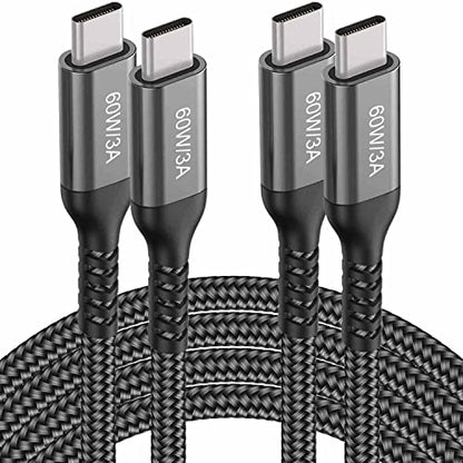 USB-C to USB-C Cable (6.6FT 2PACK 60W) Long Cable, Fast Charging - color: Grey, size: 6.6FT