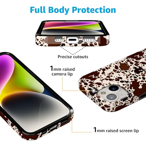 Casely iPhone 15 Plus Case | Cowgirl Envy | Cow Print | Compatible with MagSafe | Classic Ultra Slim Design - color: Cowgirl Envy | Cow Print