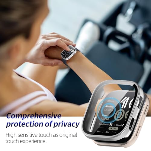 2 Pack for Amazfit Bip 6 Screen Protector Case - color: Silver+Silver