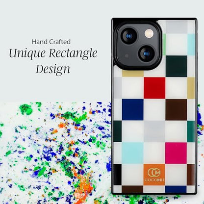 COCOMII Rectangle for iPhone 14/iPhone 13 Case, Le Carré de Luxe Checkered | Compatible with MagSafe Wireless Charging, Shockproof 10ft Drop Protection, Camera & Screen Protection, Premium Glossy Finish - color: Le Carré de Luxe Checkered, size: iPhone 14